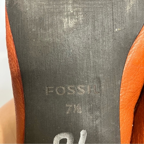 Fossil cognac leather flats shoes size 7.5 buckle Y2K - Picture 7 of 7